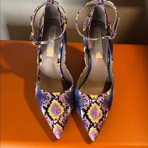 Colorful Snakeskin Patterned Women's Heels (dress, skirt, or jeans)